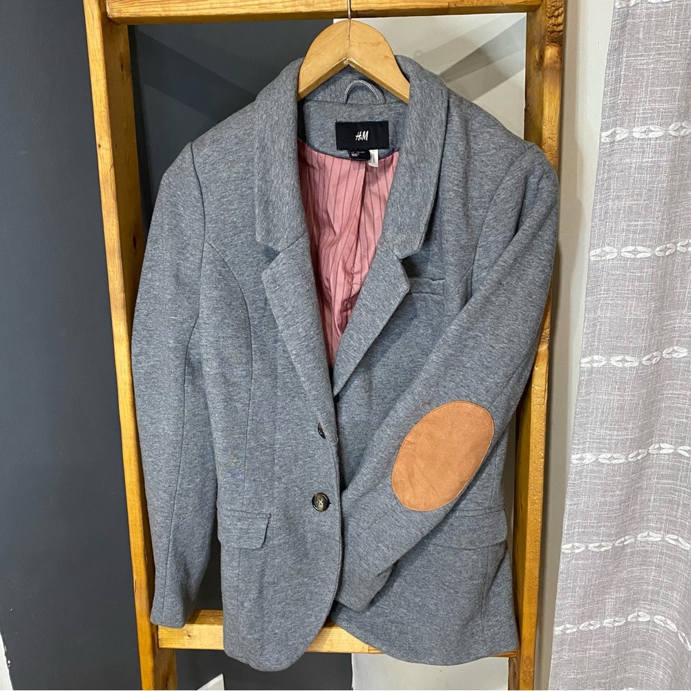 H&M Women’s Casual Blazer with Elbow Pad Details